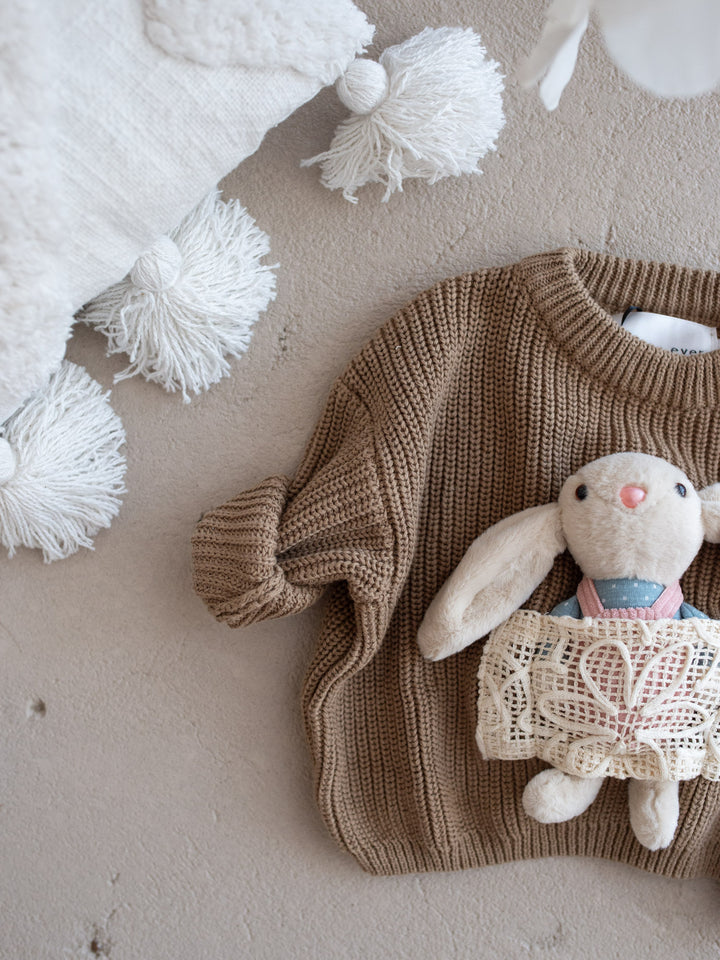 Little Friend Bunny Sweater Cocoa