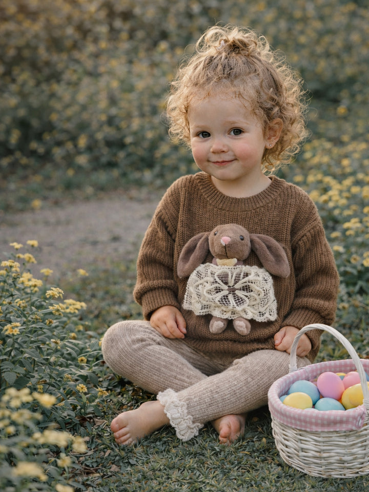 Little Friend Bunny Sweater Cocoa