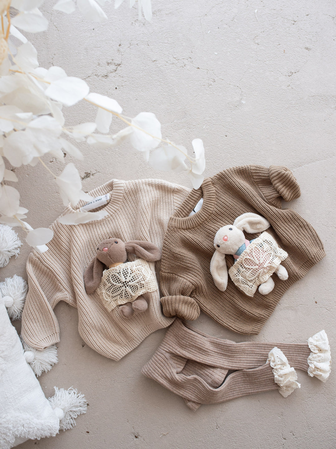 Little Friend Bunny Sweater Oatmeal