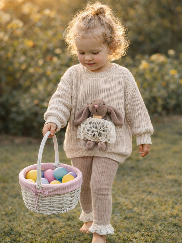 Little Friend Bunny Sweater Oatmeal