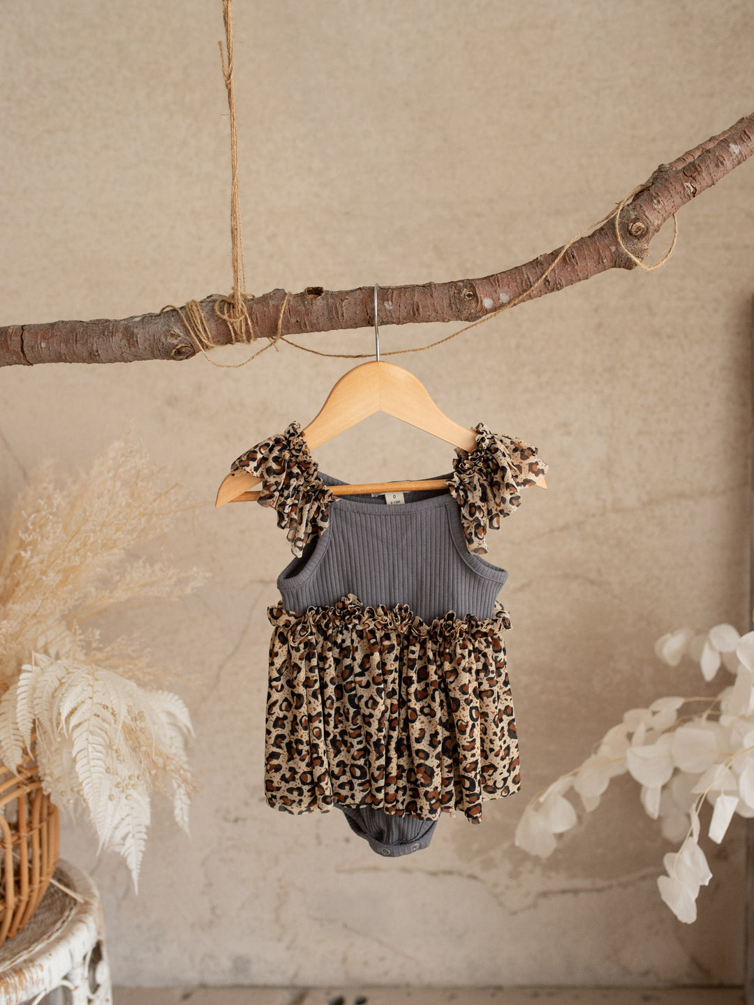 Little Leopard Romper - Grey