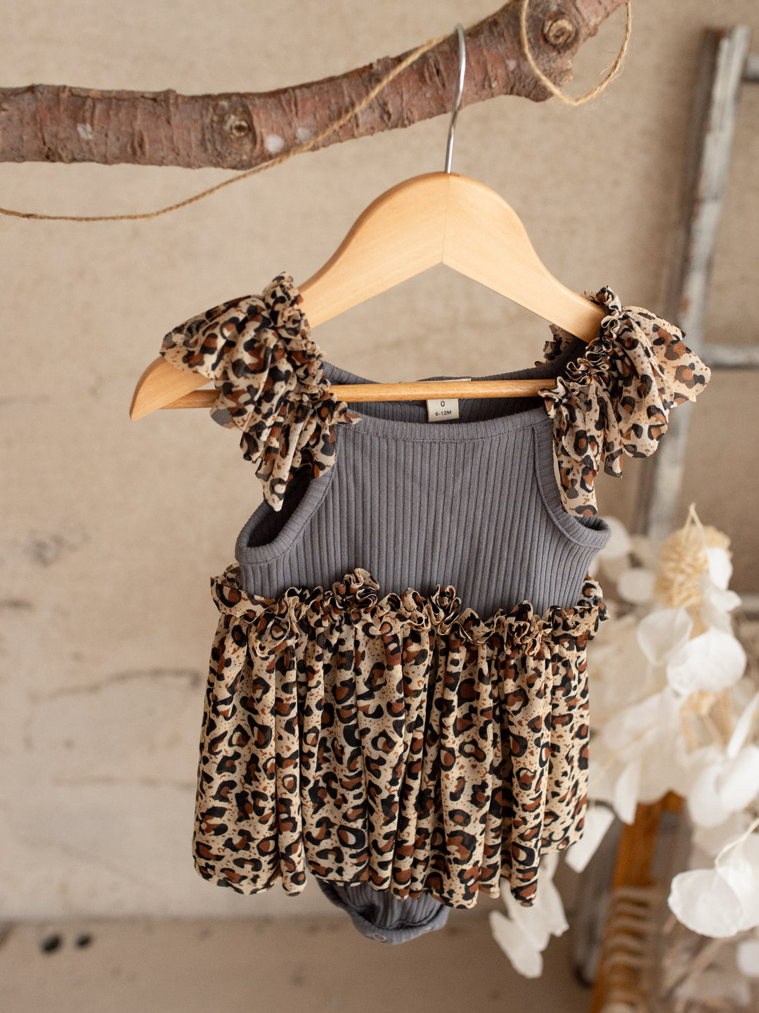 Little Leopard Romper - Grey