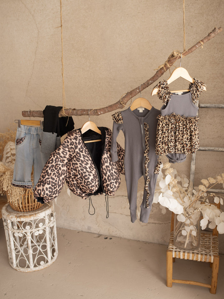 Little Leopard Onesie - Grey
