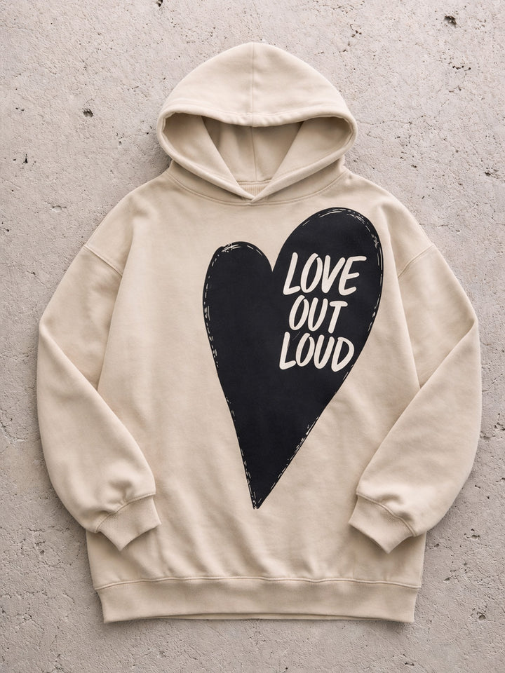 Love Out Loud Hoodie - Unisex Adult - Beige