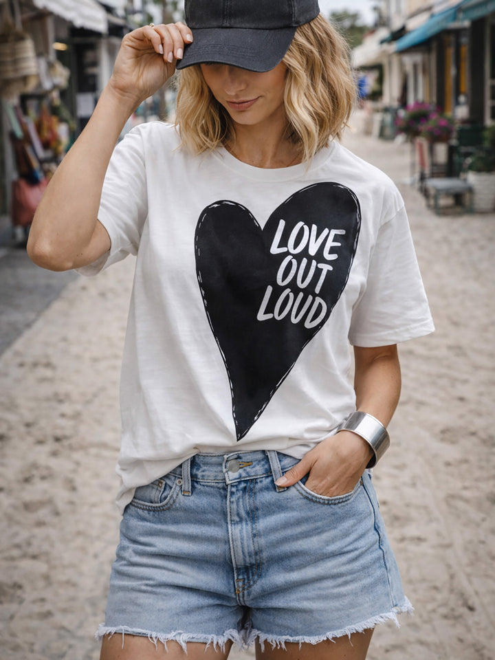 Love Out Loud Tee - Unisex Adult - White