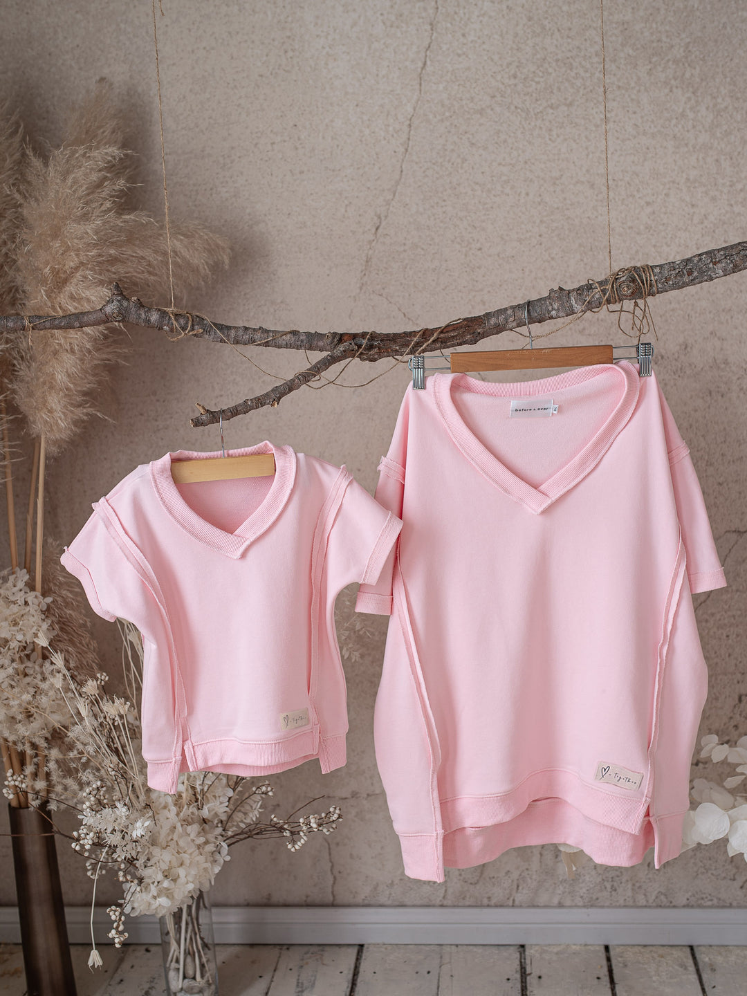 Always Us Short Sleeve Sweatshirt for Girls - Light Pink