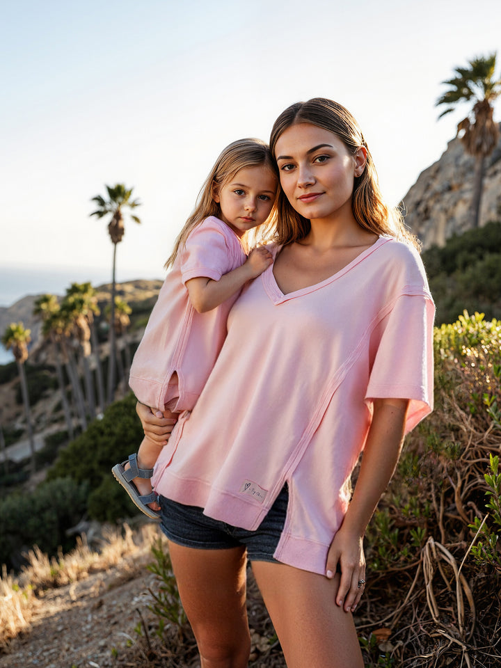 Always Us Short Sleeve Sweatshirt for Girls - Light Pink
