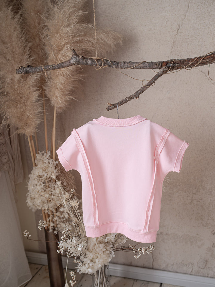 Always Us Short Sleeve Sweatshirt for Girls - Light Pink