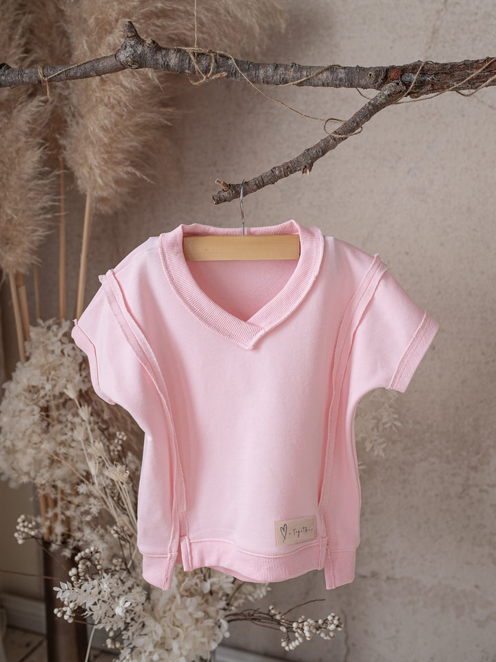 Always Us Short Sleeve Sweatshirt for Girls - Light Pink