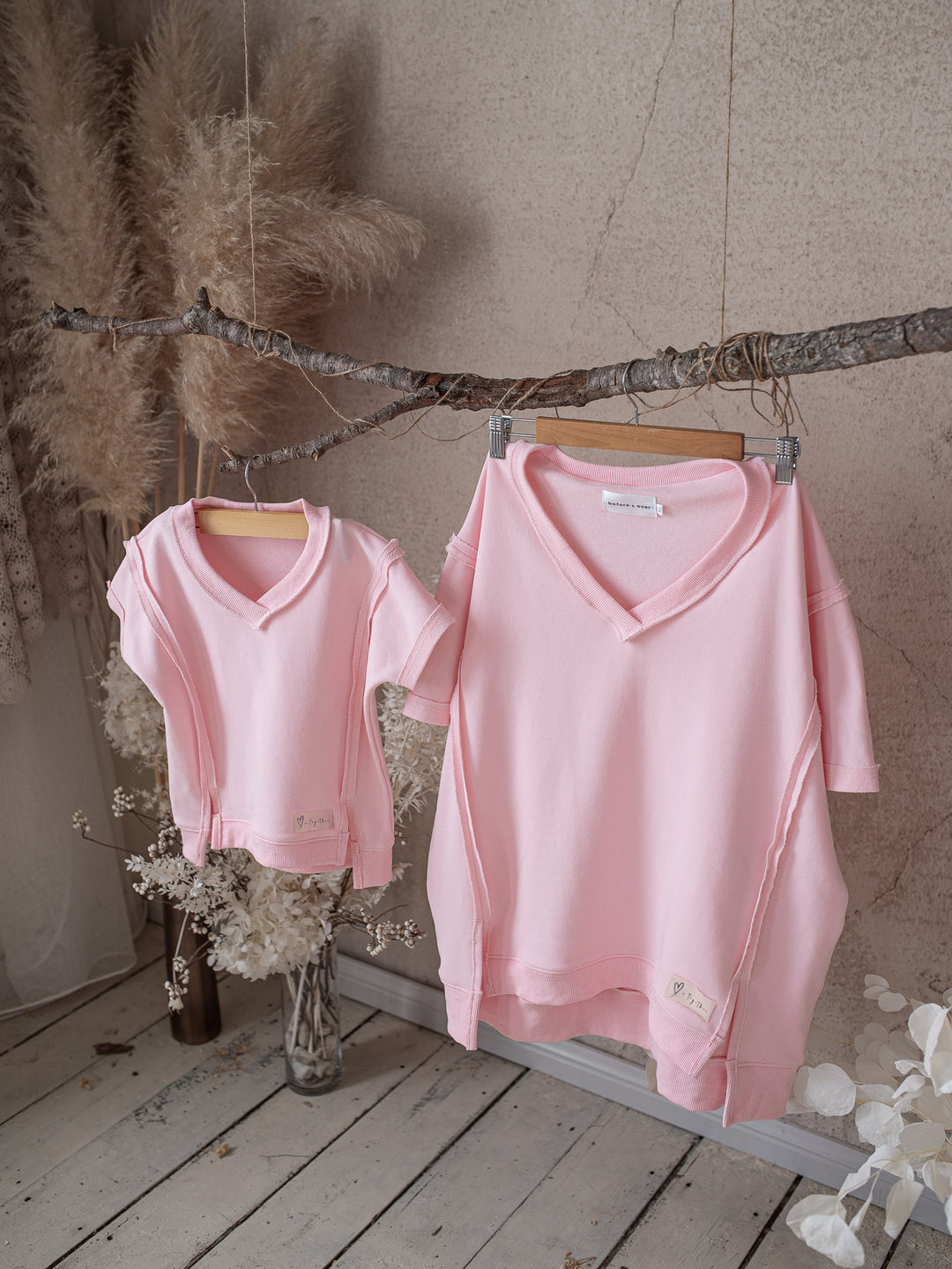 Always Us Short Sleeve Sweatshirt for Mamas - Light Pink