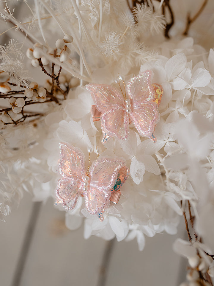 Butterfly Hair Clips - Peach