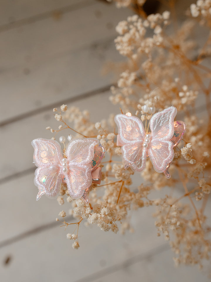 Butterfly Hair Clips - Peach