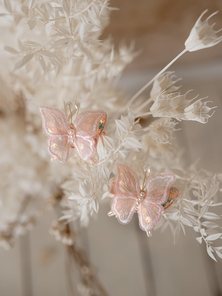 Butterfly Hair Clips - Peach