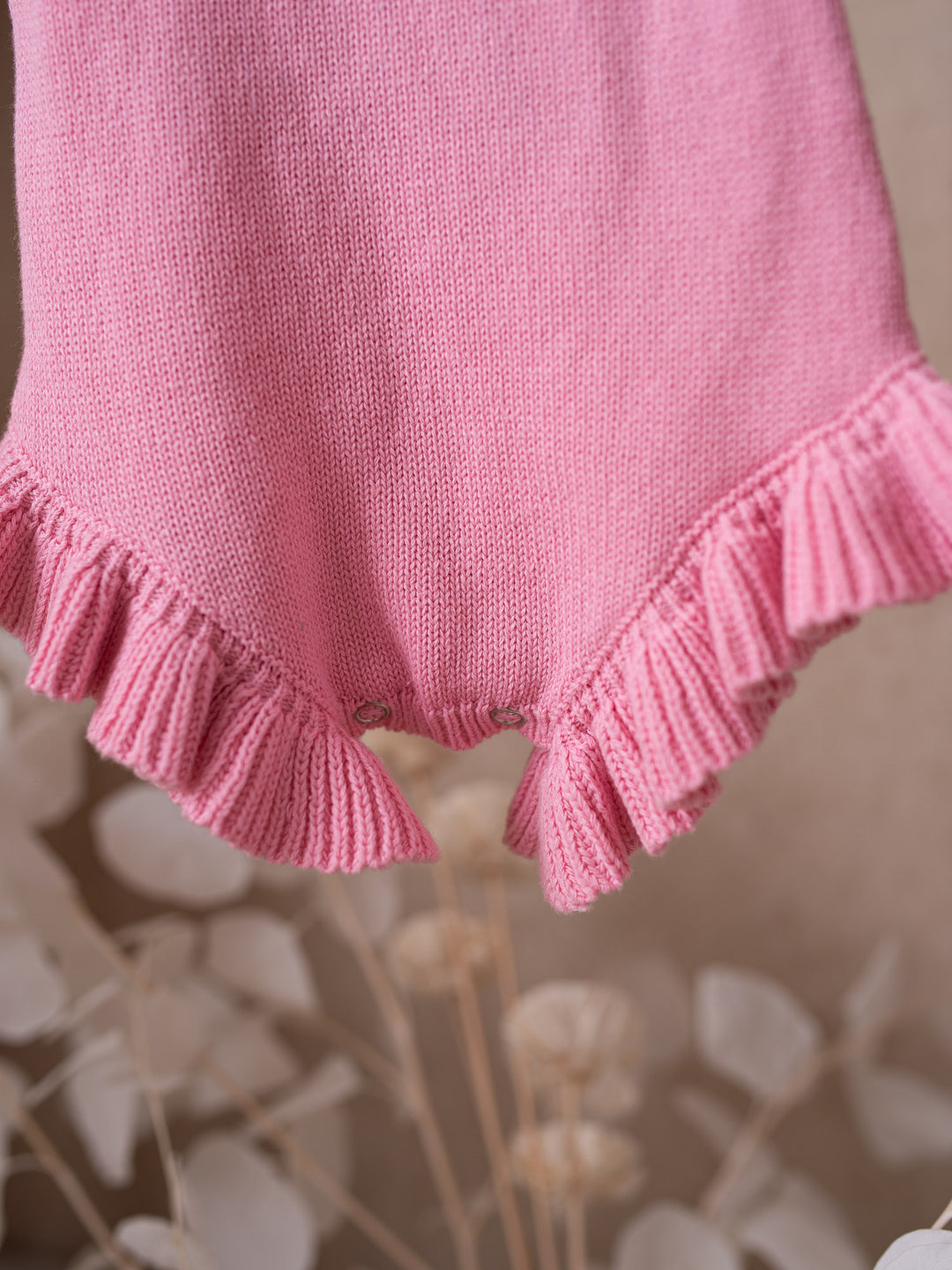 Written in Thread Singlet Frill Romper - Flamingo