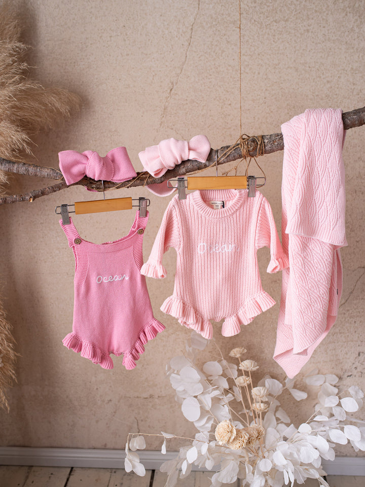 Written in Thread Singlet Frill Romper - Flamingo