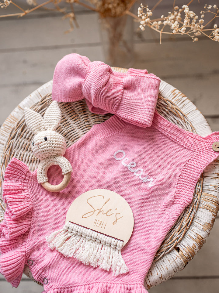 Pure - Knitted Oversized Topknot Headwrap Flamingo