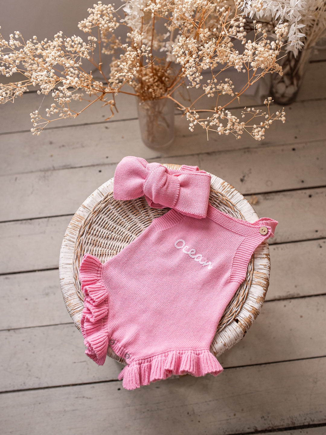 Pure - Knitted Oversized Topknot Headwrap Flamingo