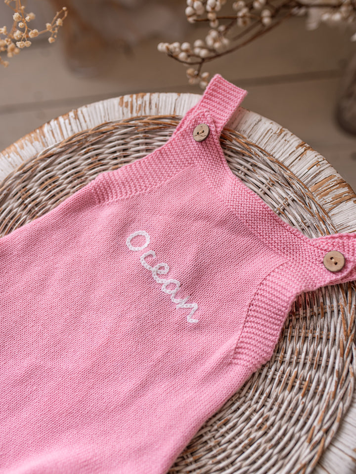 Written in Thread Singlet Frill Romper - Flamingo