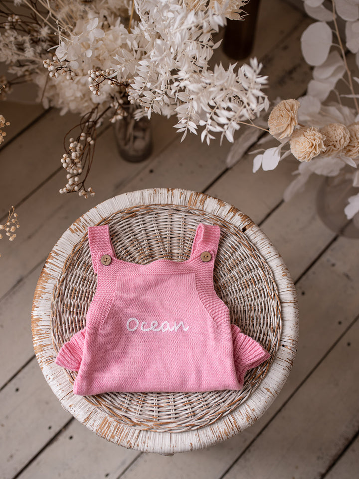 Written in Thread Singlet Frill Romper - Flamingo