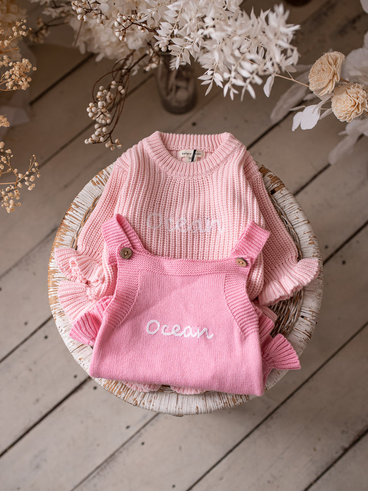 Written in Thread Singlet Frill Romper - Flamingo
