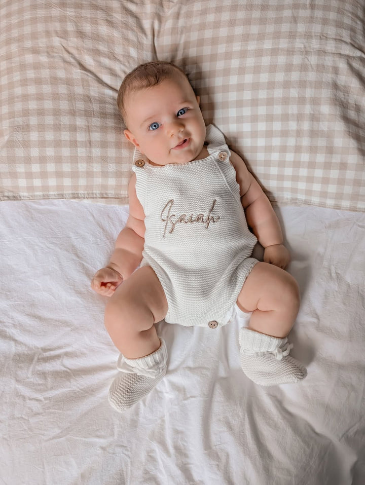 Say My Name Singlet Romper - Milk