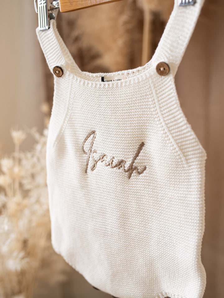 Say My Name Singlet Romper - Milk