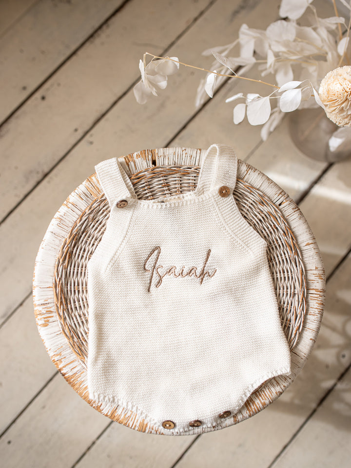 Say My Name Singlet Romper - Milk