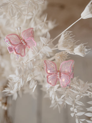 Butterfly Hair Clips - Pink