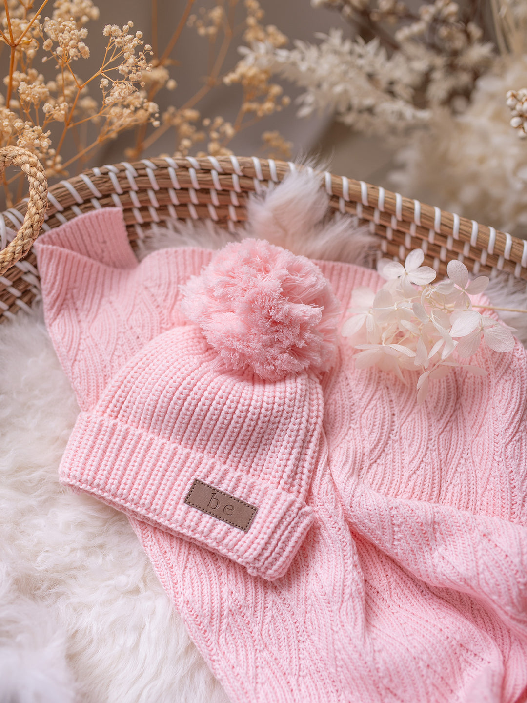 Bliss Knitted Beanie - Baby Pink