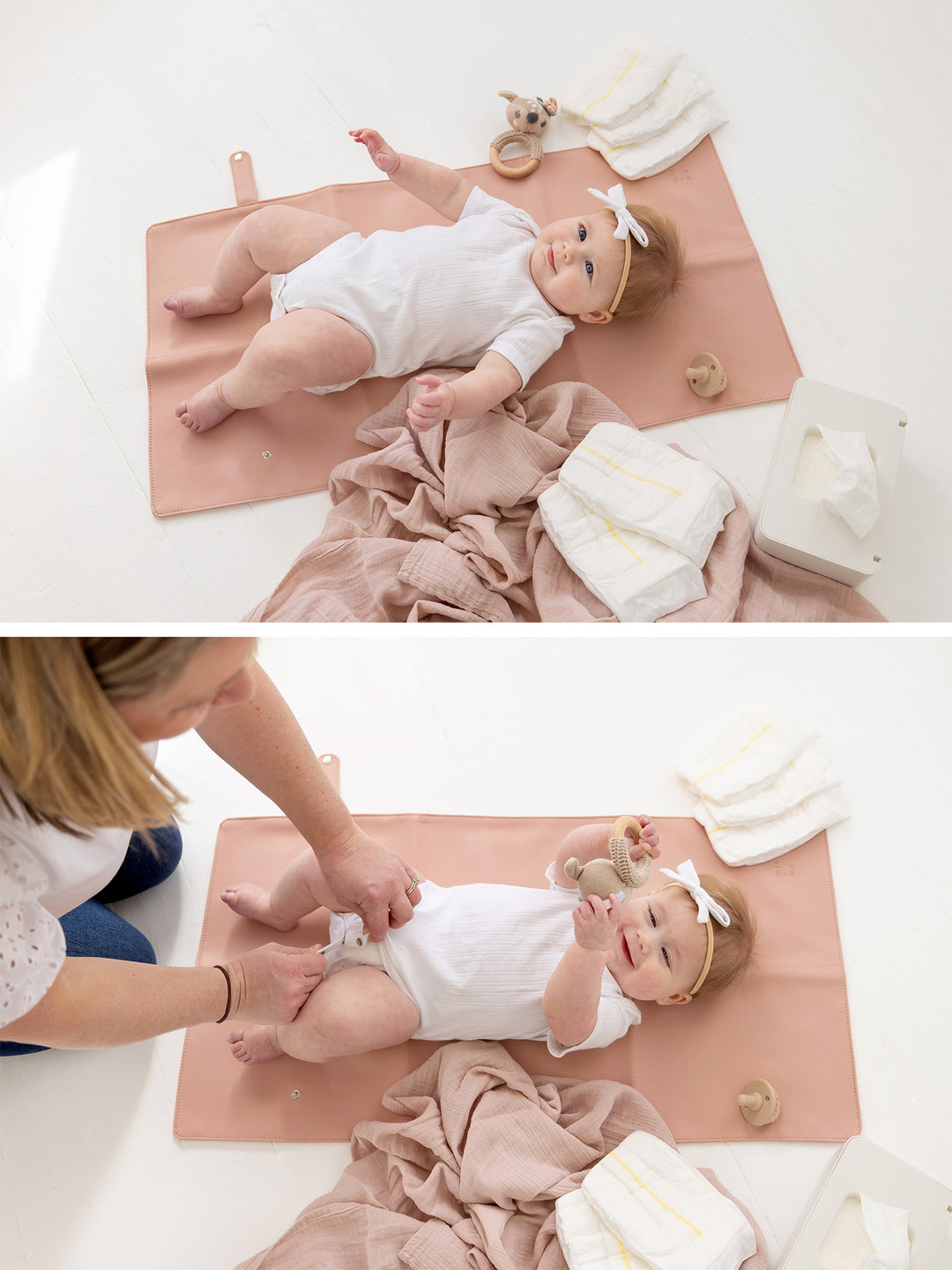 M+M Portable Baby Changing Mat - Blush