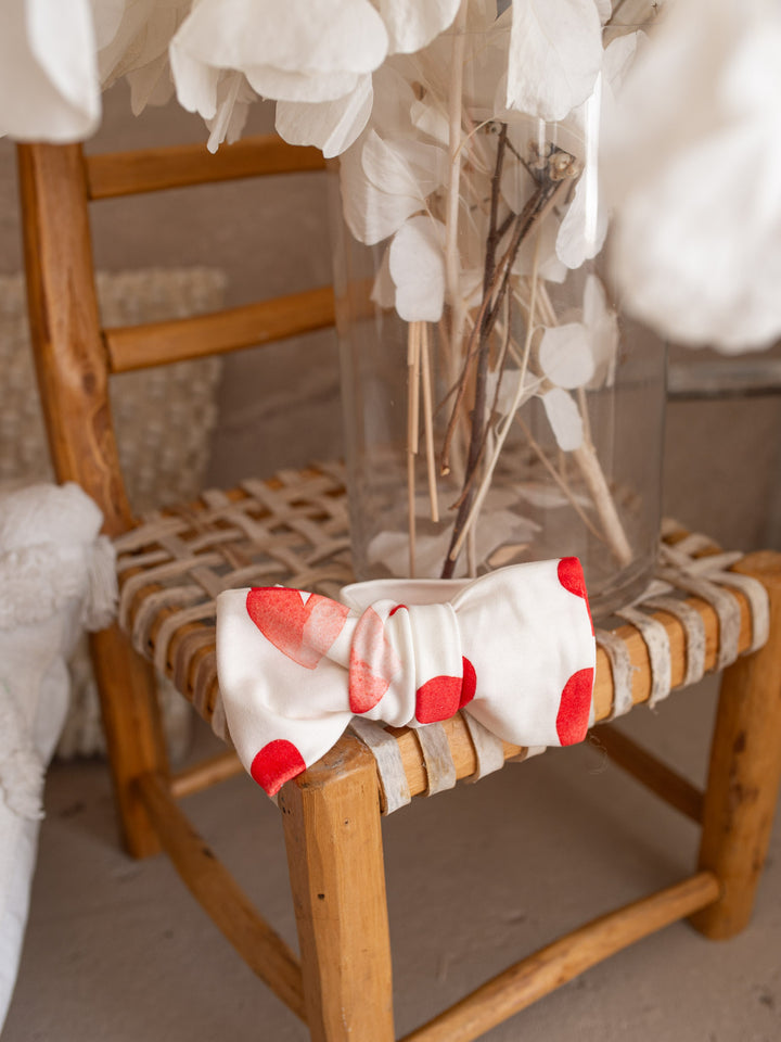 Love You More  - Topknot Headwrap Red Heart