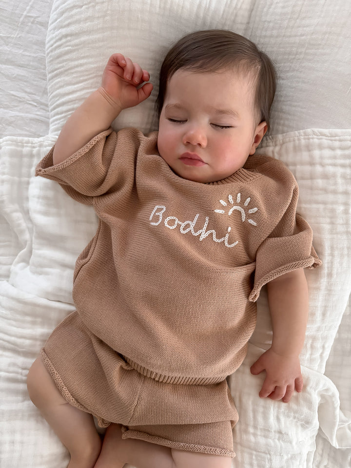 Written in Thread Knitted Tee - Tan