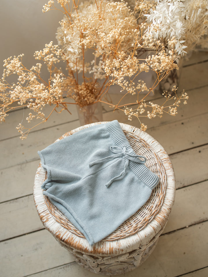 Pure - Knitted Shorts Dusty Blue