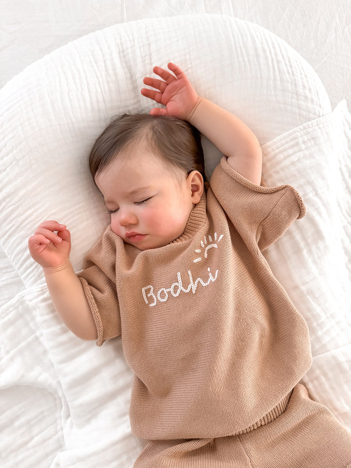 Written in Thread Knitted Tee - Tan