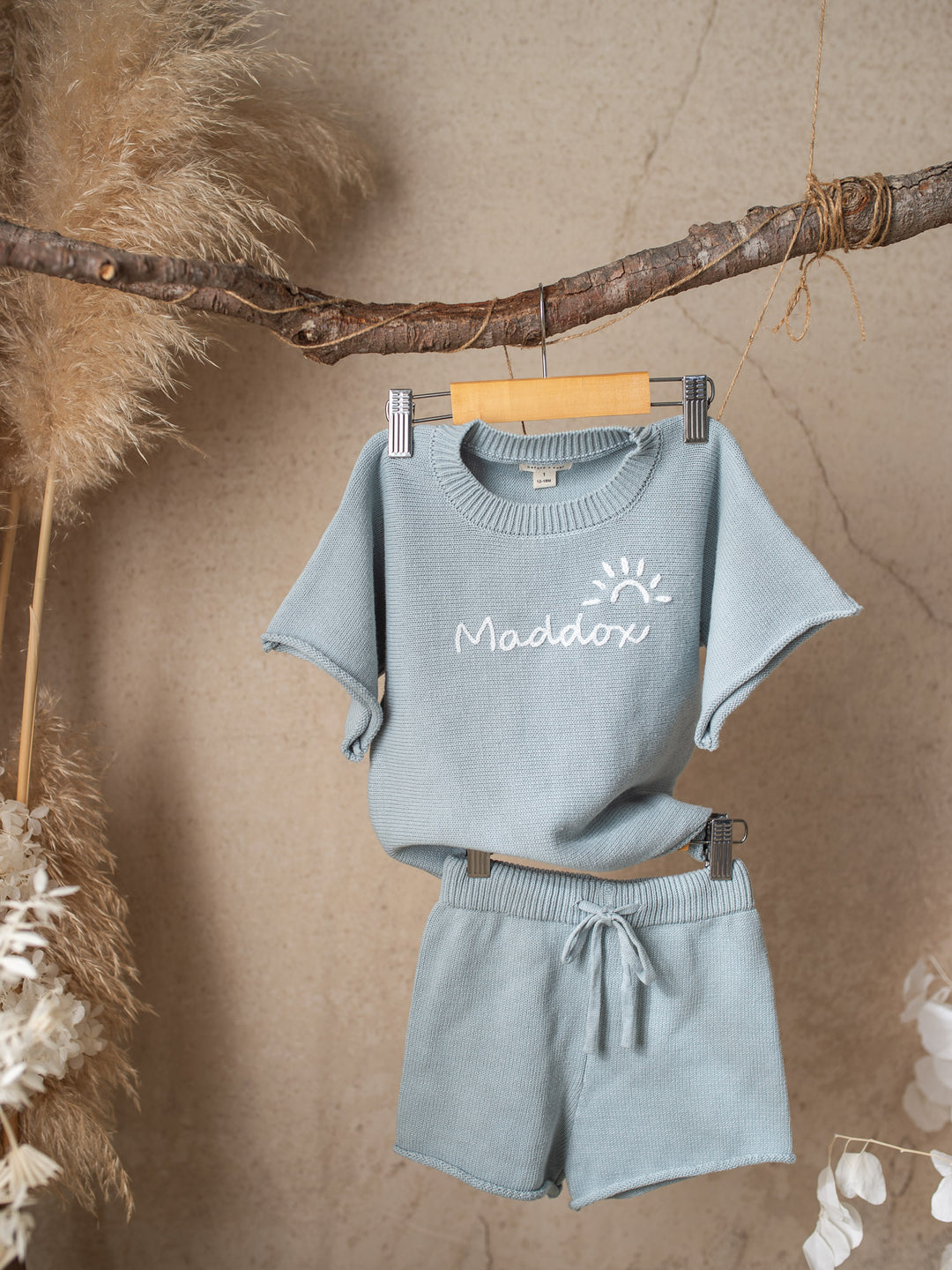 Pure - Knitted Shorts Dusty Blue