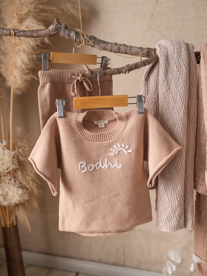 Written in Thread Knitted Tee - Tan