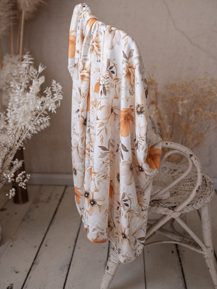 Flower Story Baby Swaddle - Beige Floral