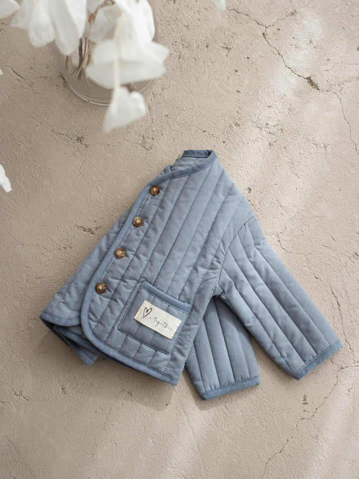 Hudson Quilted Jacket – Dusty Blue