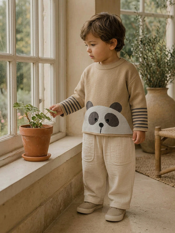 Charlie Panda Sweater - Beige