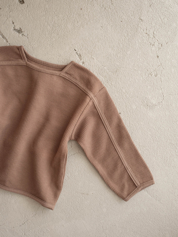 Jude Waffle Long Sleeve Top - Chocolate