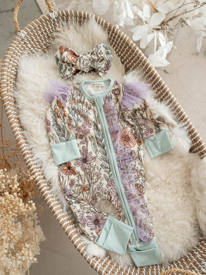 Before & Ever Kids Dainty Miss Topknot - Lavender Meadow baby topknot headwrap 1