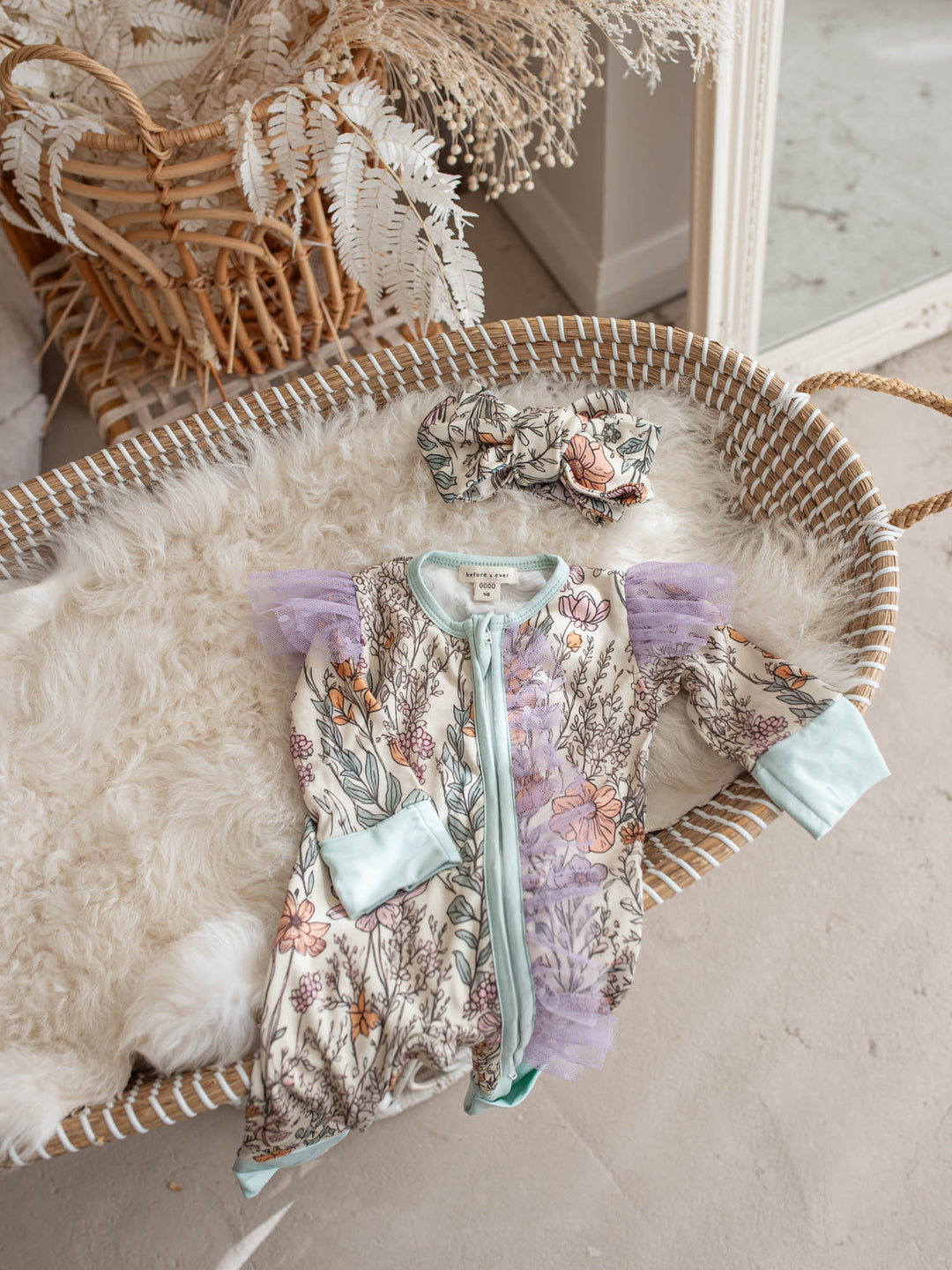 Before & Ever Kids Dainty Miss Topknot - Lavender Meadow baby topknot headwrap 5