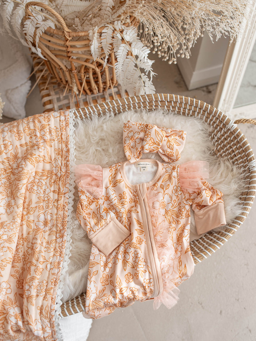 Before & Ever Kids Dainty Miss Topknot - Peach Blossom baby topknot headwrap 3