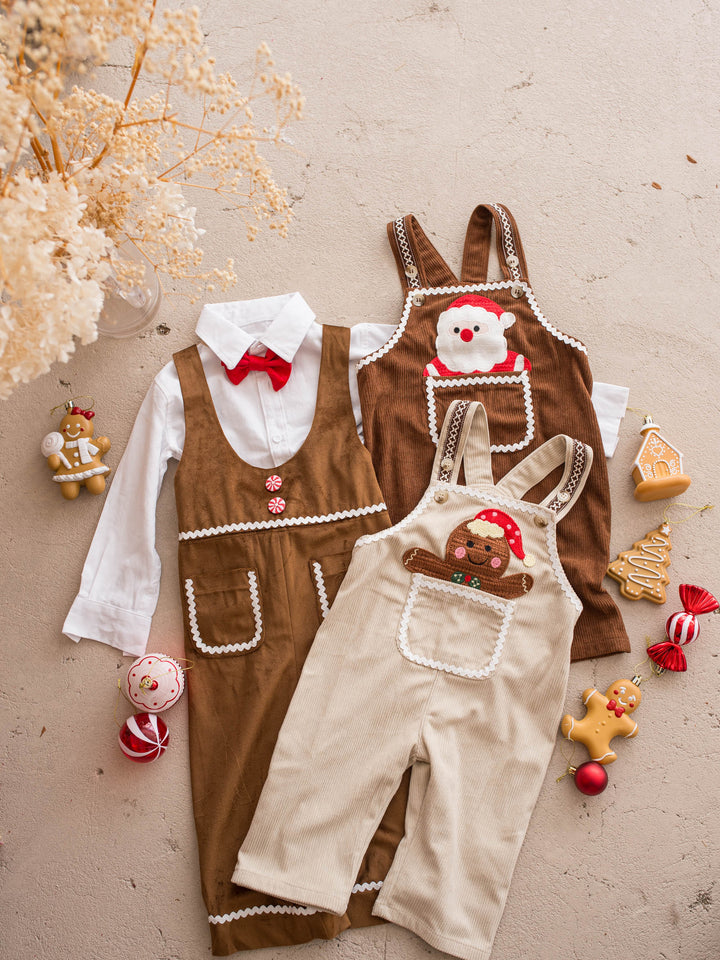 Everyday Cotton Shirt in white, boys collared cotton button shirt, styled with the Peekaboo overalls - Before & Ever Kids