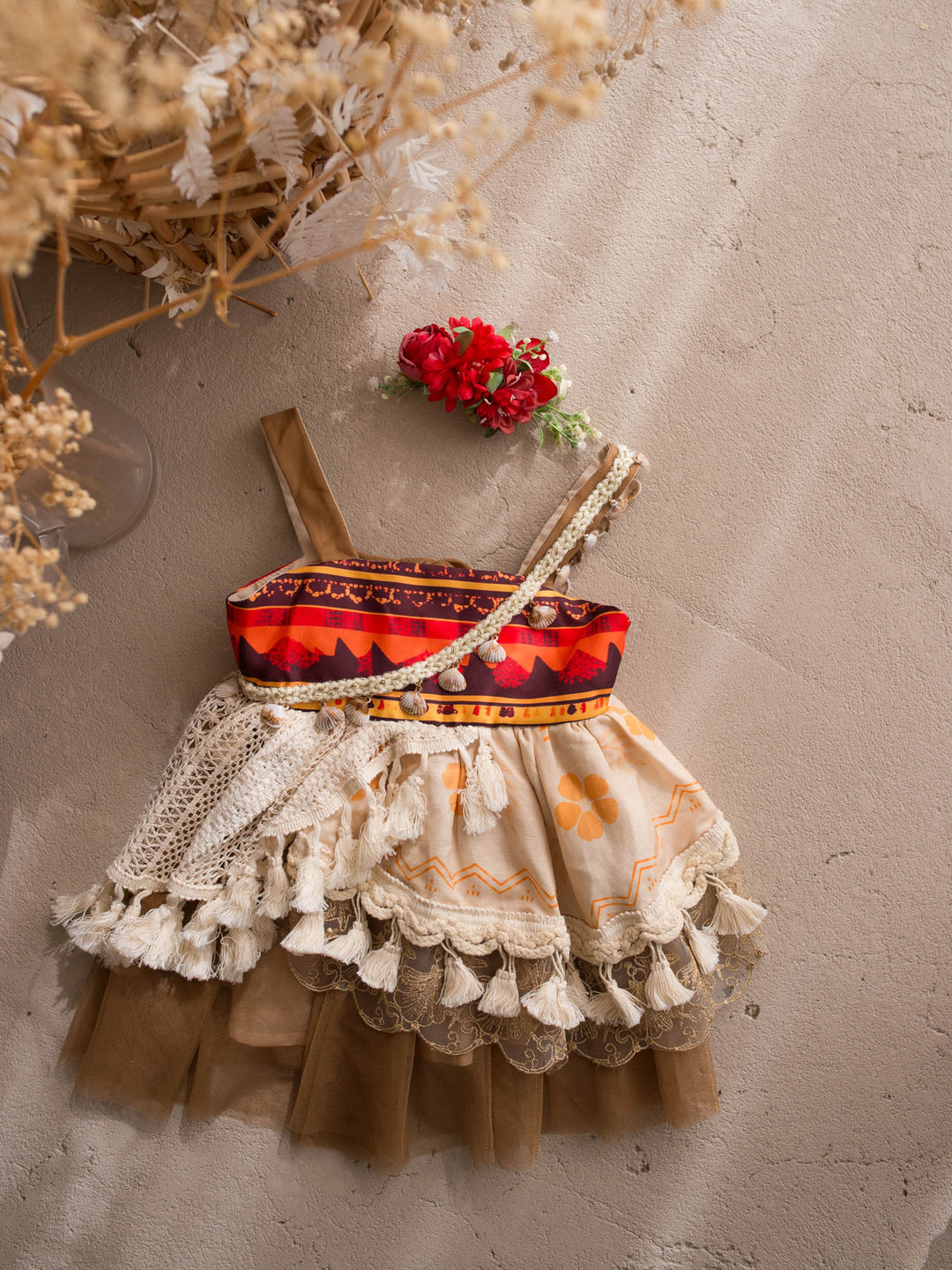 Island Princess island-inspired girls dress dress styled flat with florals - Before & Ever Kids