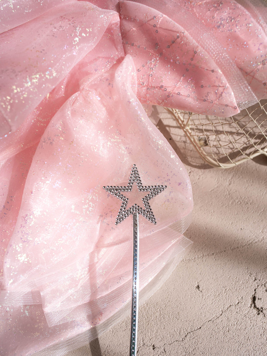 Make a Wish Wand silver star wand close-up of the silver star topper - Before & Ever Kids