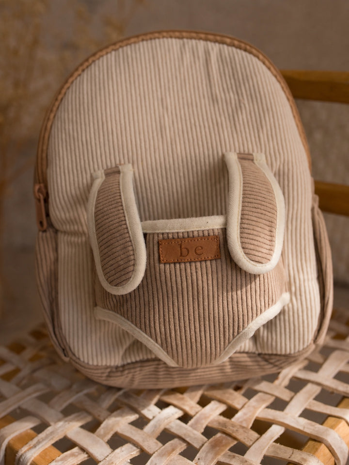 Milo the Puppy plush backpack for kids, backpack front with the puppy in place - Before & Ever Kids