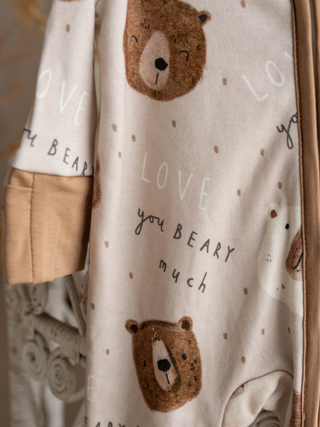 Before & Ever Kids Mr Bear Onesie - Beary Much baby boy bamboo onesie 2