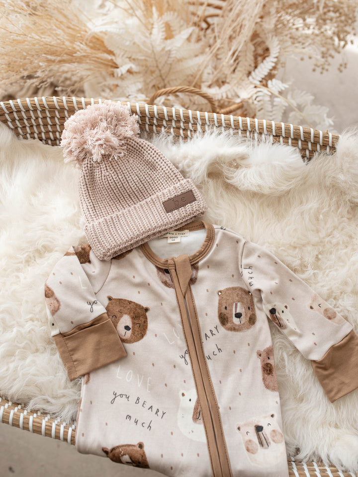 Before & Ever Kids Mr Bear Onesie - Beary Much baby boy bamboo onesie 6