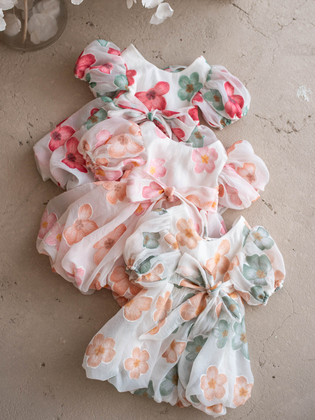 Paint Me a Garden Blush Petals baby girl floral organza dress - Before & Ever Kids